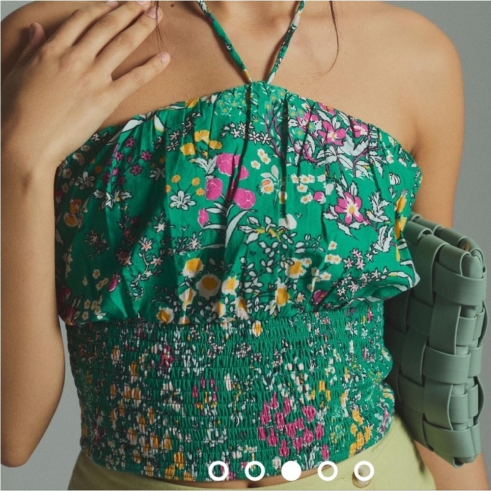 Anthropologie Woven Halter Top